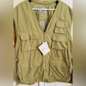 Weekender Traveler Adventure Series Vest Mens 2XL Beige Mesh Sleeveless Full Zip